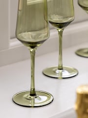 Gallery Home Green Set of 4 Smokey Champagne Flutes - Image 3 of 6