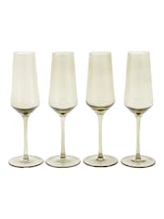 Gallery Home Green Set of 4 Smokey Champagne Flutes - Image 6 of 6