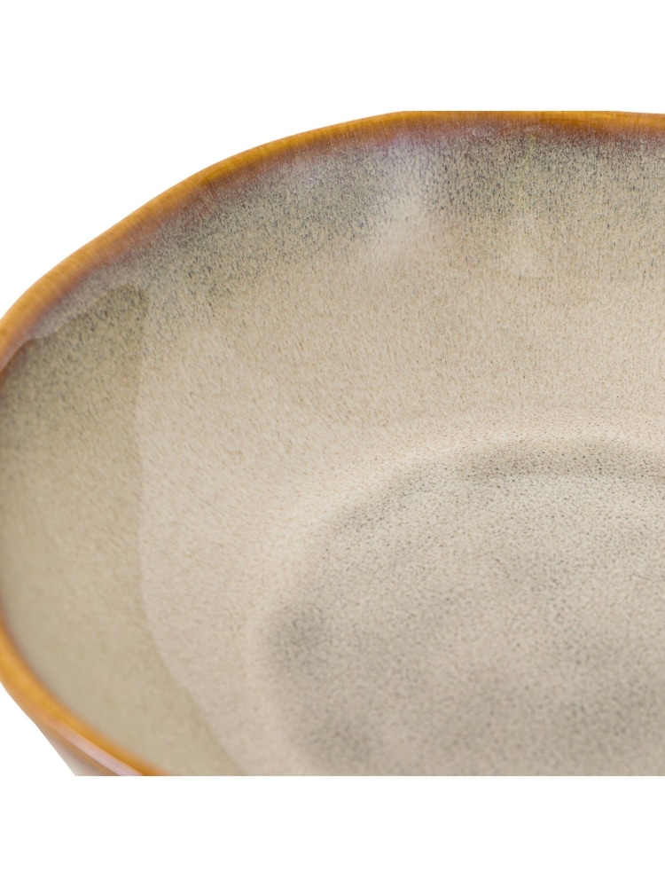 Gallery Home Set of 4 Stone Rita Ridged Pasta Bowls - Image 6 of 6