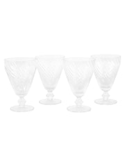 Gallery Home Set of 4 Clear Swirl Wine Glasses - Image 4 of 4
