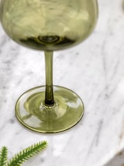 Gallery Home Green Set of 4 Smokey Wine Glasses - Image 3 of 7