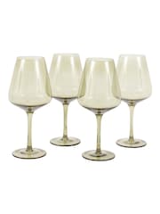 Gallery Home Green Set of 4 Smokey Wine Glasses - Image 6 of 7