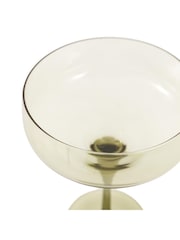 Gallery Home Green Set of 4 Smokey Coupe Glasses - Image 5 of 7