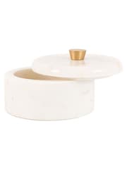 Gallery Home White Marble Round Storage Box - Image 2 of 4