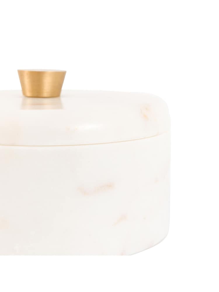 Gallery Home White Marble Round Storage Box - Image 4 of 4