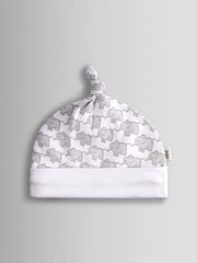 JoJo Maman Bébé Grey 3-Pack Elephant, Stripe & Star Baby Hats - Image 2 of 8