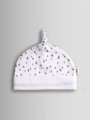JoJo Maman Bébé Grey 3-Pack Elephant, Stripe & Star Baby Hats - Image 4 of 8