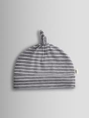 JoJo Maman Bébé Grey 3-Pack Elephant, Stripe & Star Baby Hats - Image 6 of 8