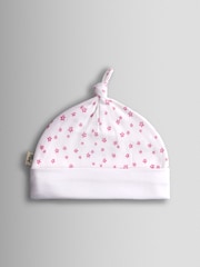 JoJo Maman Bébé Pink 3-Pack Elephant, Stripe & Star Baby Hats - Image 5 of 8