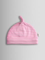 JoJo Maman Bébé Pink 3-Pack Elephant, Stripe & Star Baby Hats - Image 6 of 8