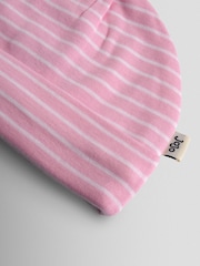 JoJo Maman Bébé Pink 3-Pack Elephant, Stripe & Star Baby Hats - Image 8 of 8