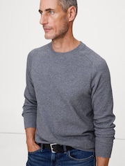 Banana Republic Grey Slub Double-Knit Crew-Neck T-Shirt - Image 1 of 1