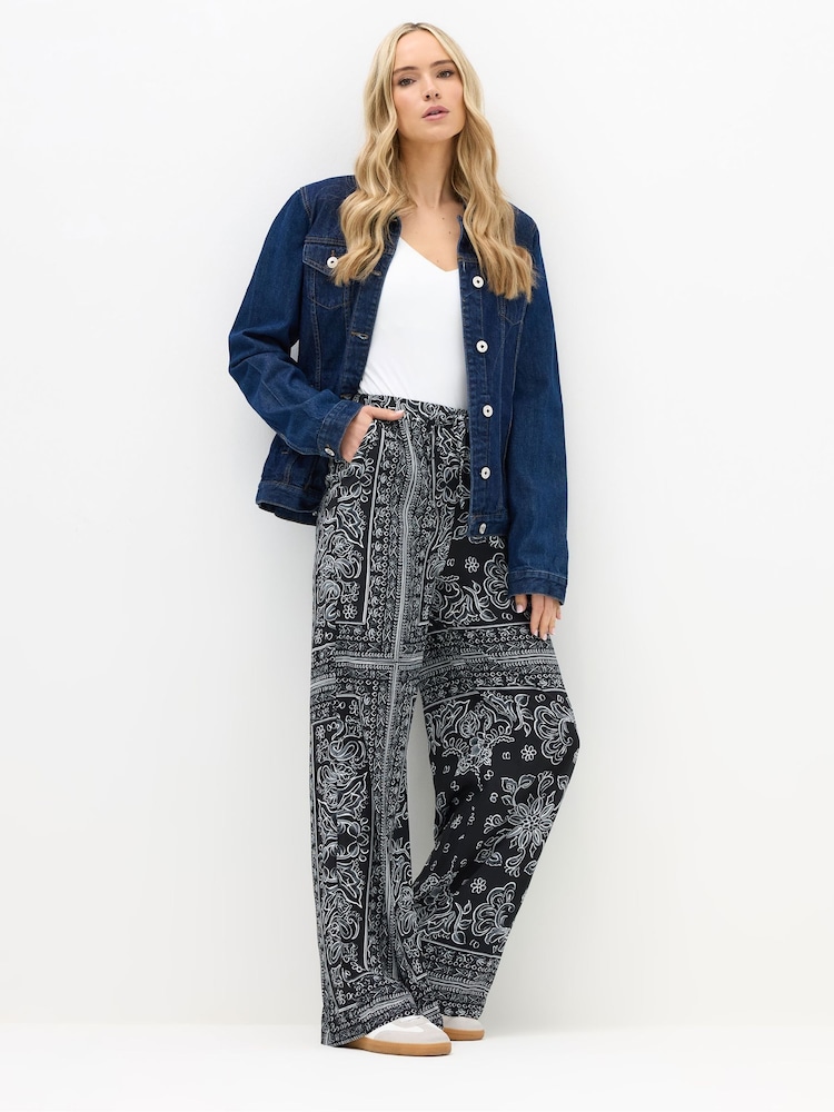 Long Tall Sally Black Wide Fit Wide Leg Trousers - Image 1 of 5 Long Tall Sally Black Wide Fit Wide Leg Trousers - Image 1 of 5
