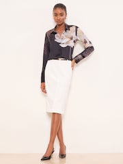 Lipsy Brown Satin Shirt - Image 1 of 4