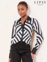 Lipsy Monochrome Stripe Shirt - Image 5 of 5