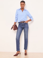 Μπλε με ρίγες - Πουκάμισο Lipsy Poplin με Λαιμόκοψη V - Εικόνα 2 του 4