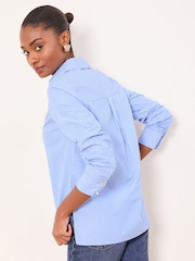 Μπλε με ρίγες - Πουκάμισο Lipsy Poplin με Λαιμόκοψη V - Εικόνα 4 του 4