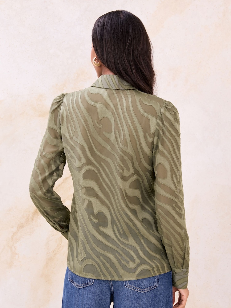 Πράσινο - Lipsy Ντεβορέ Με κουμπιά Shirt - Εικόνα 4 του 4