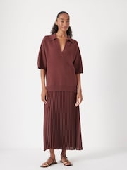 Hush Brown Gabriela Polo Knit Dress - Image 1 of 5