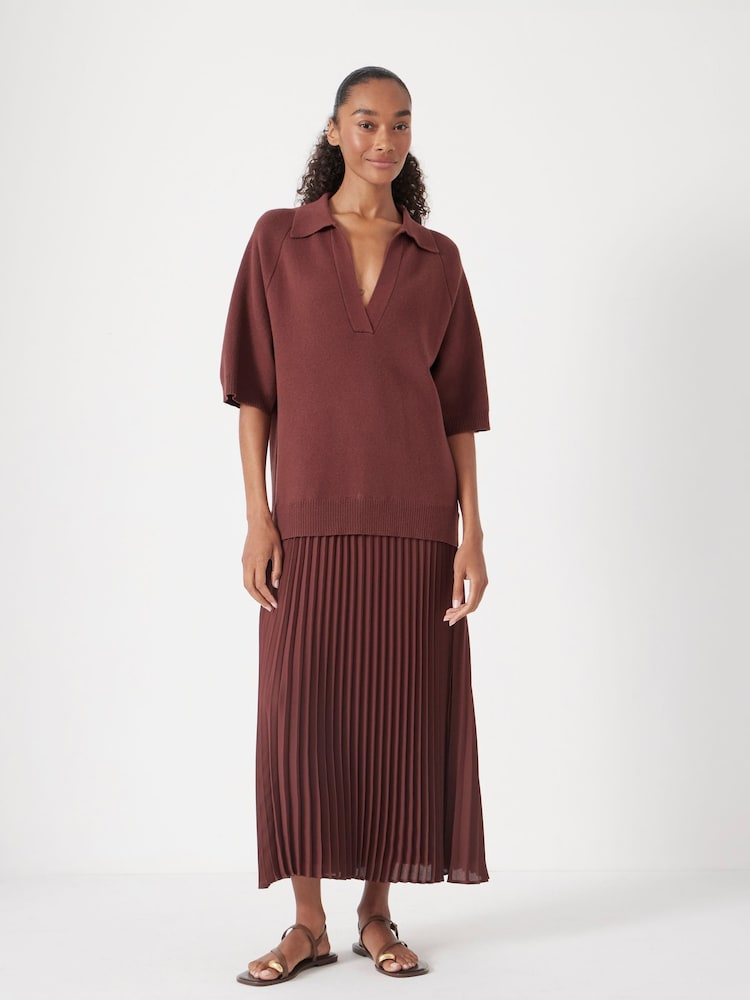 Hush Brown Gabriela Polo Knit Dress - Image 1 of 5
