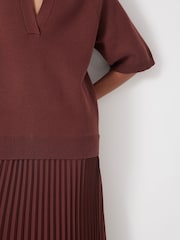 Hush Brown Gabriela Polo Knit Dress - Image 4 of 5