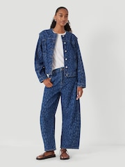 Hush Animal Velma Leopard Print Denim Jacket - Image 1 of 3