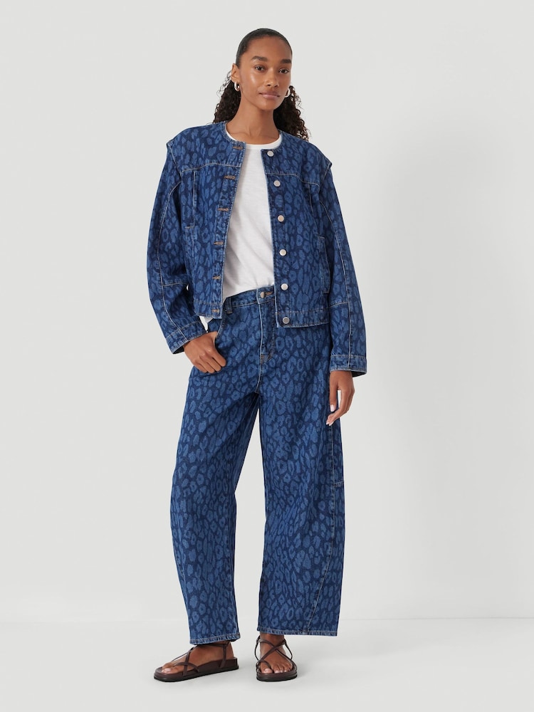 Hush Animal Velma Leopard Print Denim Jacket - Image 1 of 3