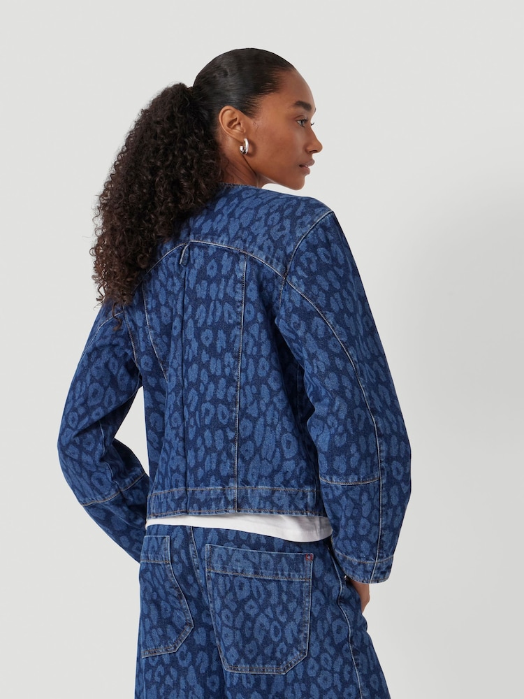 Hush Animal Velma Leopard Print Denim Jacket - Image 3 of 3