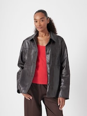 Hush Kelly Croc Effect Leather Jacket - Imagen 2 de 6
