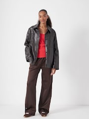 Hush Kelly Croc Effect Leather Jacket - Imagen 3 de 6