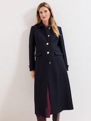 Phase Eight Blue Aurelie Maxi Coat - Image 1 of 7