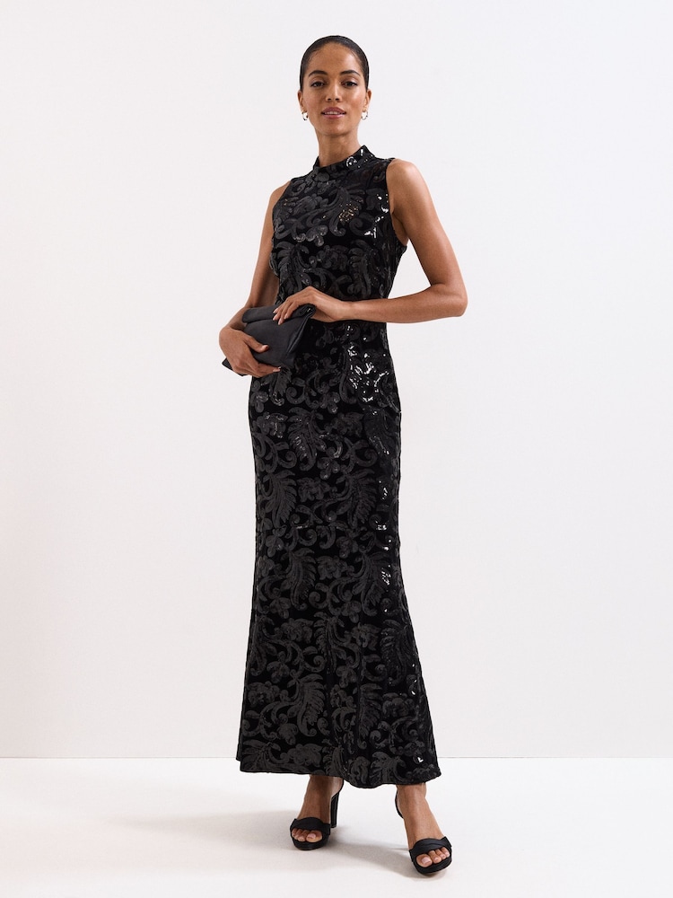 Phase Eight Black Trudy Sequin Dress - Image 1 of 7
