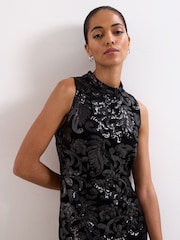Phase Eight Black Trudy Sequin Dress - Image 4 of 7