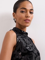 Phase Eight Black Trudy Sequin Dress - Image 5 of 7