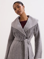 Phase Eight Grey Lisa Tassel Coat - Image 4 of 7