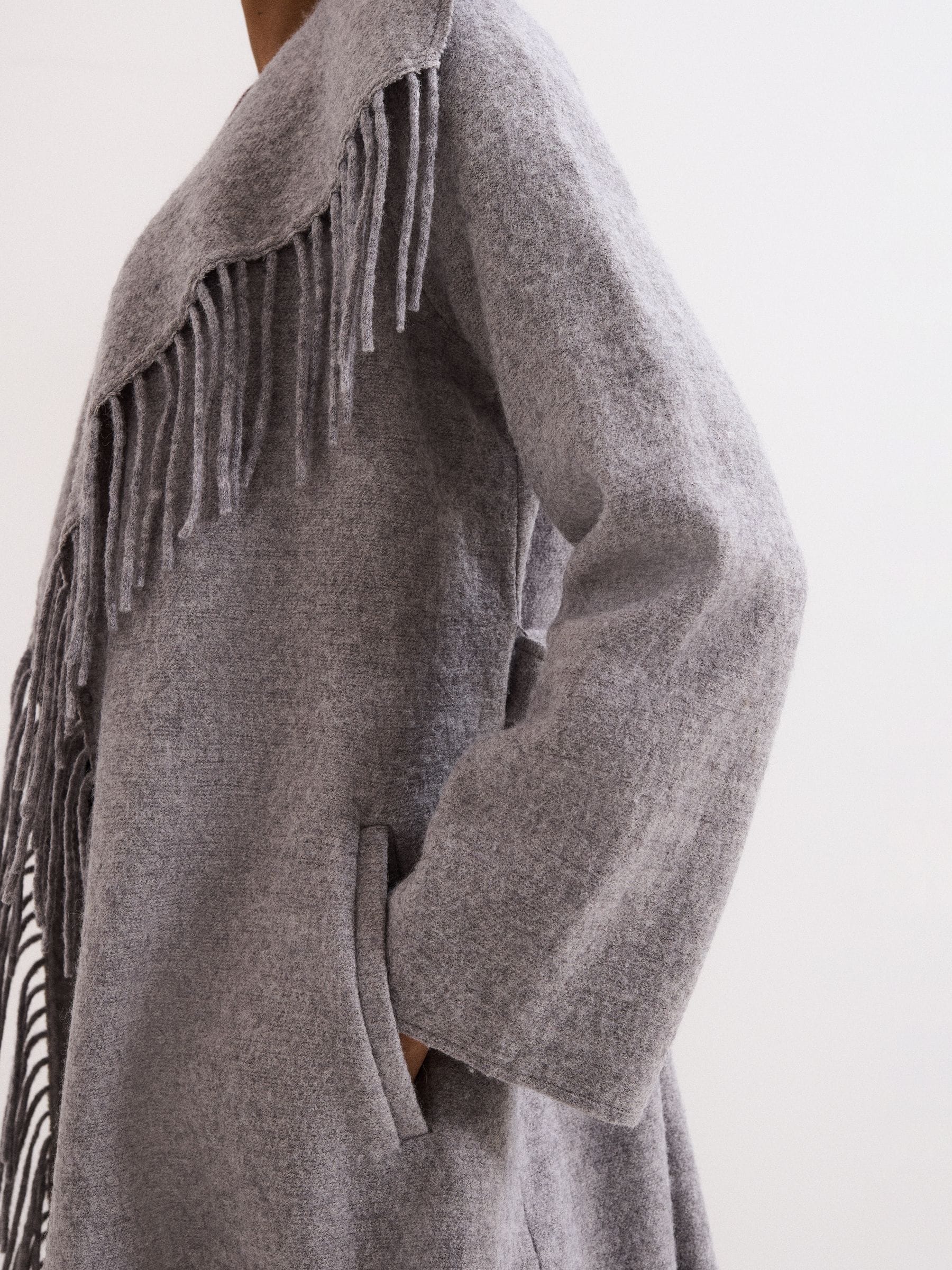 Buy Phase Eight Grey Lisa Tassel Coat from Next USA