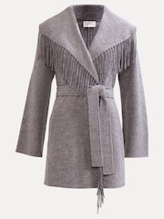 Phase Eight Grey Lisa Tassel Coat - Image 7 of 7