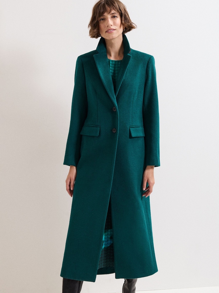 Phase Eight Blue Lydia Long Wool Coat - Image 1 of 8 Phase Eight Blue Lydia Long Wool Coat - Image 1 of 8