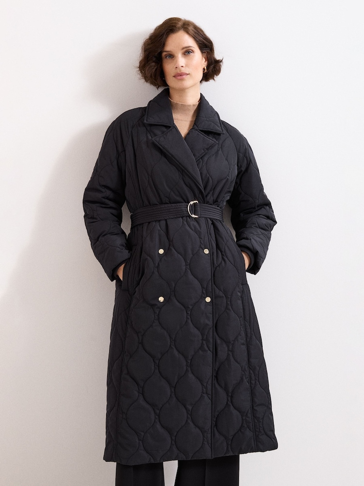 Phase Eight Black Sukie Maxi Puffer Jacket - Image 1 of 7
