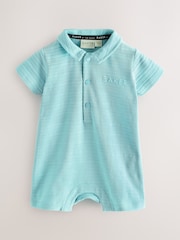 Baker by Ted Baker Textured Blue Rompers 2 Pack - Image 3 of 7