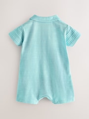 Baker by Ted Baker Textured Blue Rompers 2 Pack - Image 4 of 7