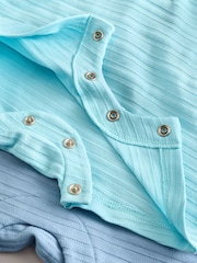 Baker by Ted Baker Textured Blue Rompers 2 Pack - Image 5 of 7