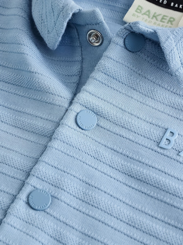 Baker by Ted Baker Textured Blue Rompers 2 Pack - Image 7 of 7