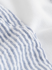 Baker by Ted Baker Grandad Collar White/Blue Shirt and Stripe Shorts Set - Image 3 of 6