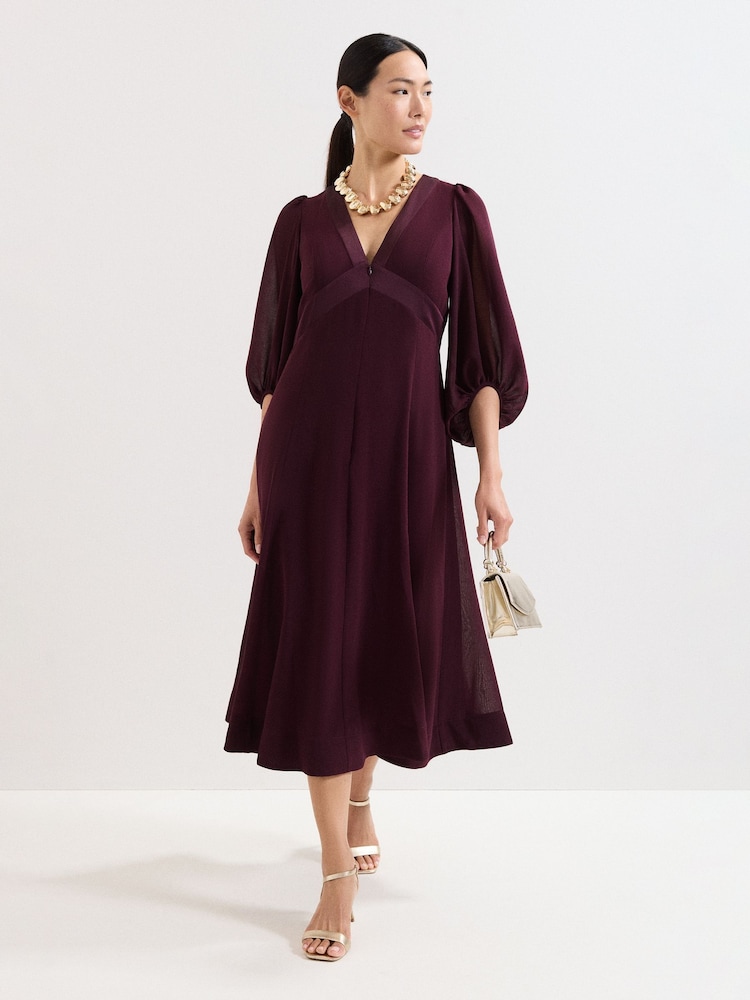 Phase Eight Red Vera Burgundy Dress - Image 1 of 7 Phase Eight Red Vera Burgundy Dress - Image 1 of 7