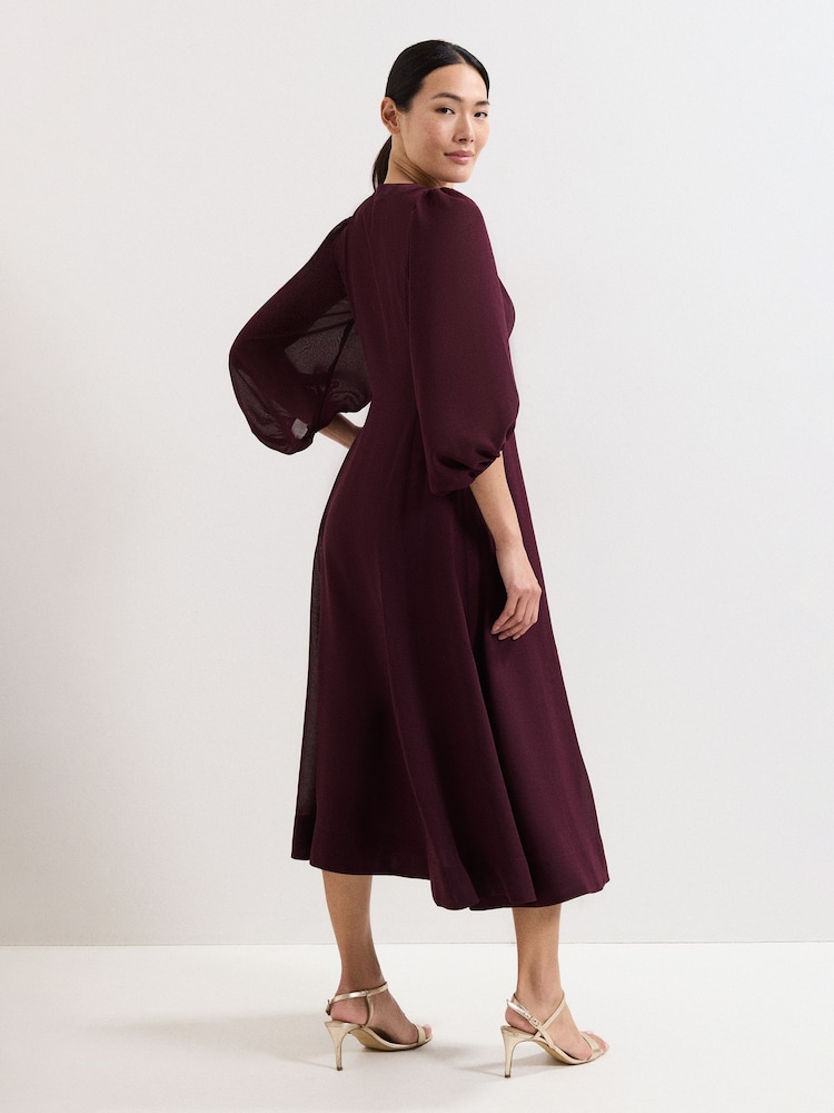 Phase Eight Red Vera Burgundy Dress - Image 2 of 7 Phase Eight Red Vera Burgundy Dress - Image 2 of 7