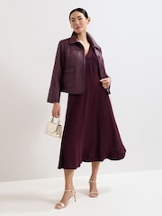 Phase Eight Red Vera Burgundy Dress - Image 6 of 7
