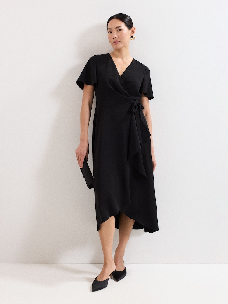 Phase Eight Black Julissa Wrap Dress - Image 1 of 7 Phase Eight Black Julissa Wrap Dress - Image 1 of 7