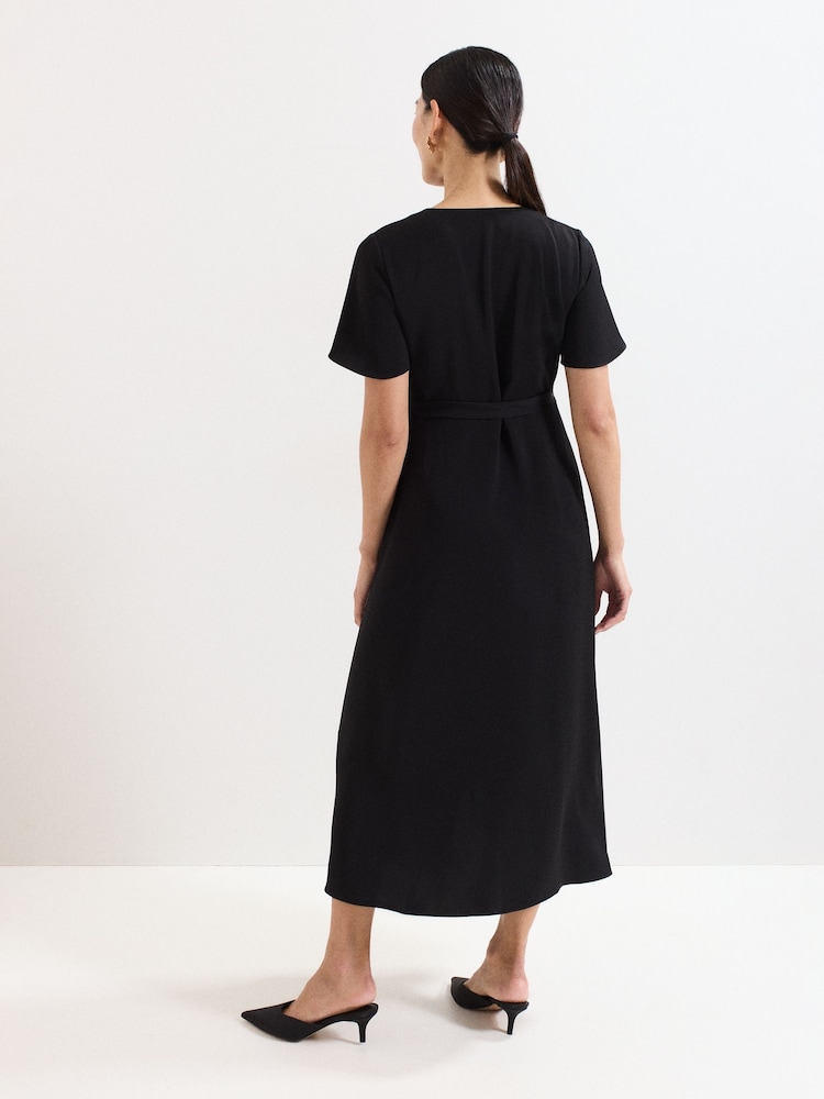 Phase Eight Black Julissa Wrap Dress - Image 2 of 7 Phase Eight Black Julissa Wrap Dress - Image 2 of 7