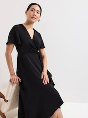 Phase Eight Black Julissa Wrap Dress - Image 4 of 7